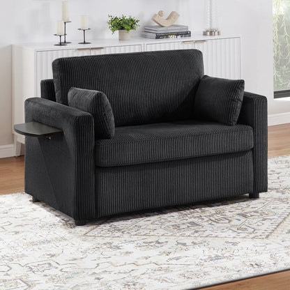 Canapé-lit deux places avec matelas pliable, poche de rangement et deux ports USB - 2 places