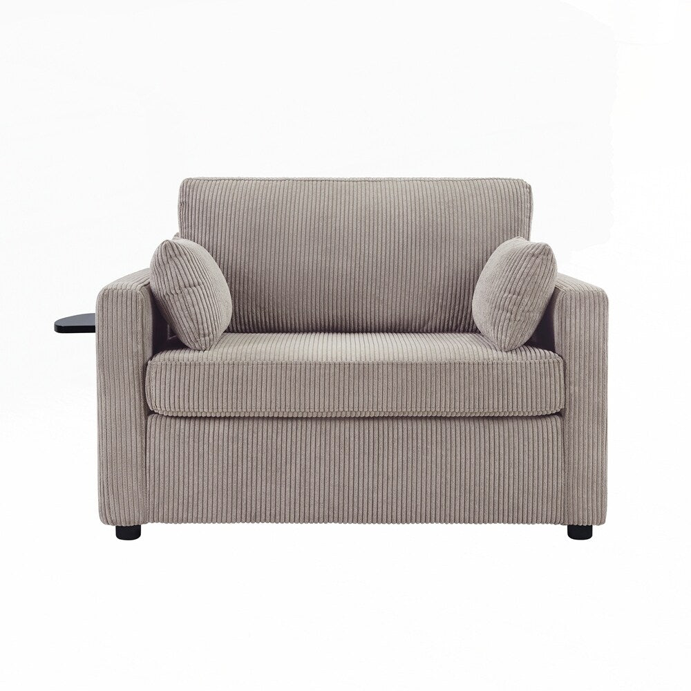 Canapé-lit deux places avec matelas pliable, poche de rangement et deux ports USB - 2 places