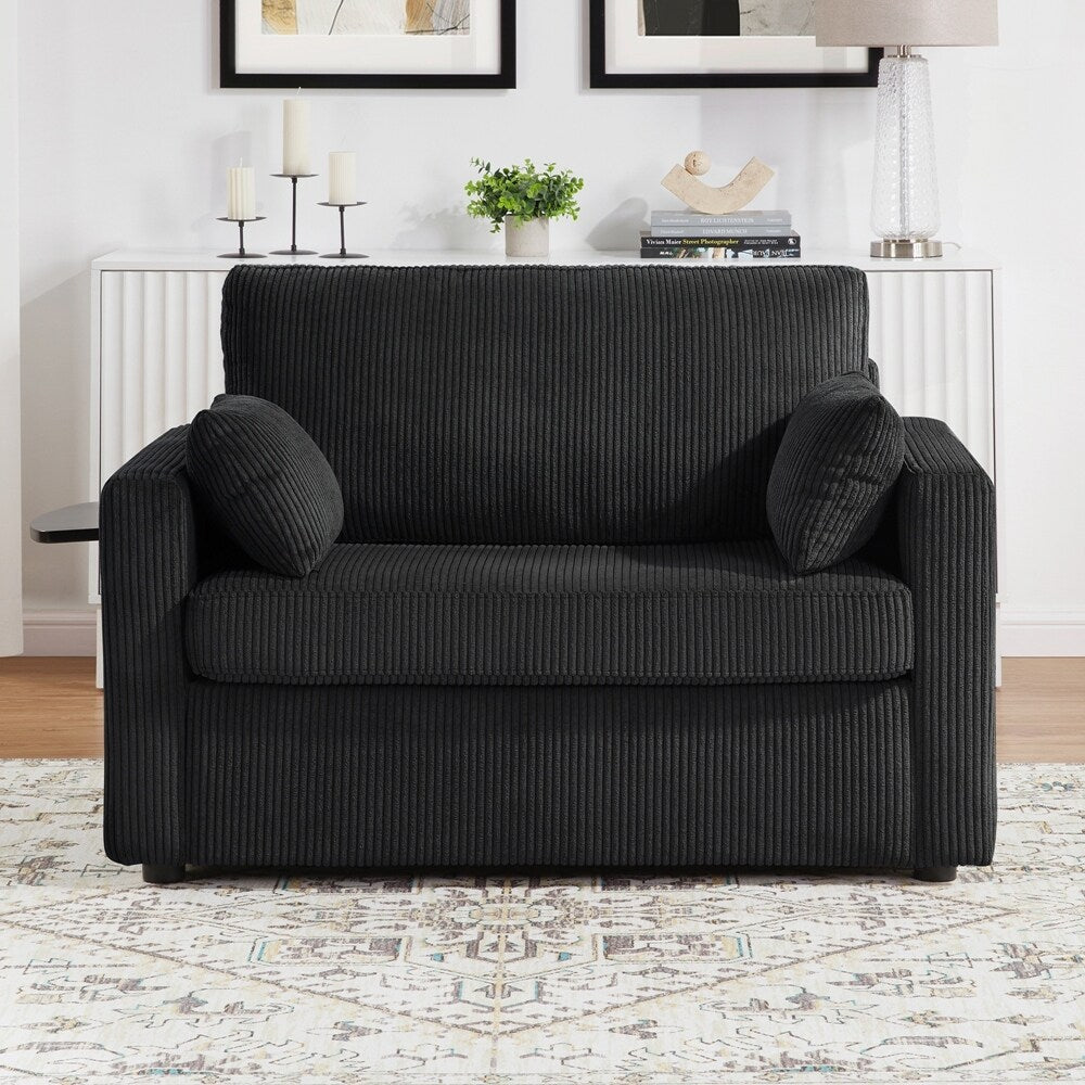 Canapé-lit deux places avec matelas pliable, poche de rangement et deux ports USB - 2 places