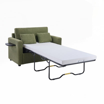 Canapé-lit deux places avec matelas pliable, poche de rangement et deux ports USB - 2 places