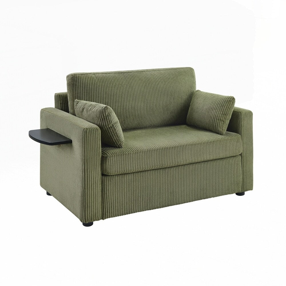 Canapé-lit deux places avec matelas pliable, poche de rangement et deux ports USB - 2 places