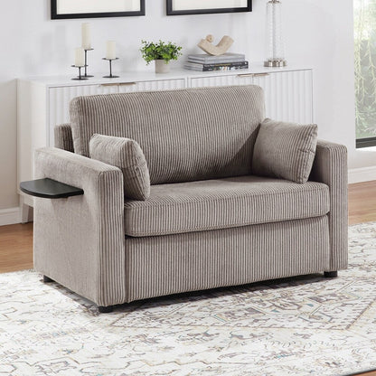 Canapé-lit deux places avec matelas pliable, poche de rangement et deux ports USB - 2 places