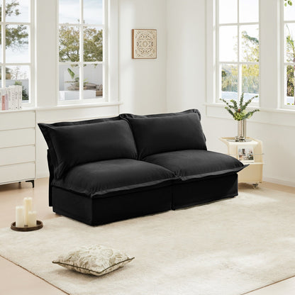 Canapé 2 places sans accoudoirs avec housse, canapé convertible à combinaison libre avec housse