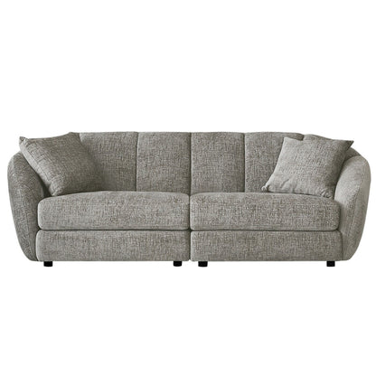 Canapé sectionnel rectangulaire en tissu chenille avec accoudoirs inclinés Canapé festonné