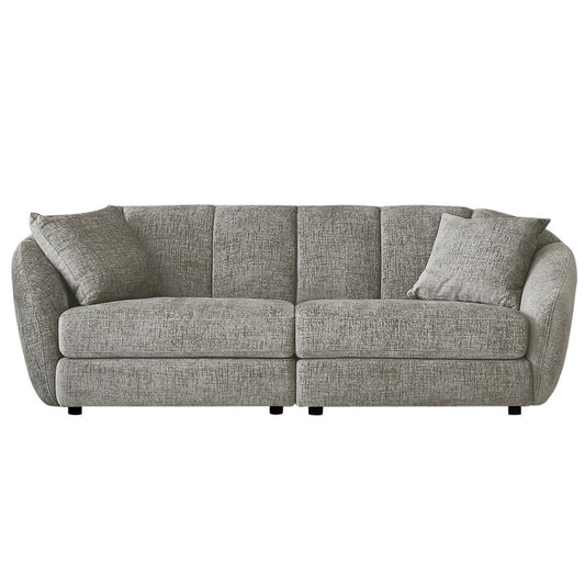 Canapé sectionnel rectangulaire en tissu chenille avec accoudoirs inclinés Canapé festonné