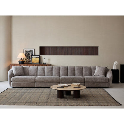 Canapé sectionnel rectangulaire en tissu chenille avec accoudoirs inclinés Canapé festonné