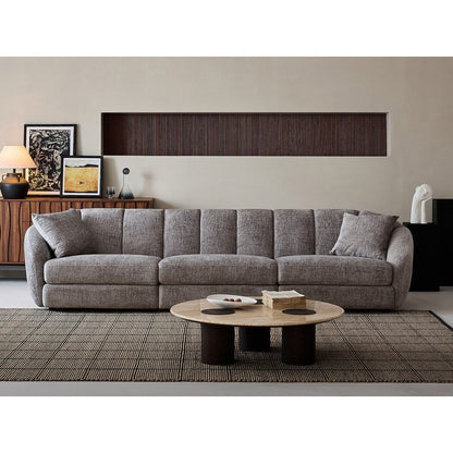 Canapé sectionnel rectangulaire en tissu chenille avec accoudoirs inclinés Canapé festonné