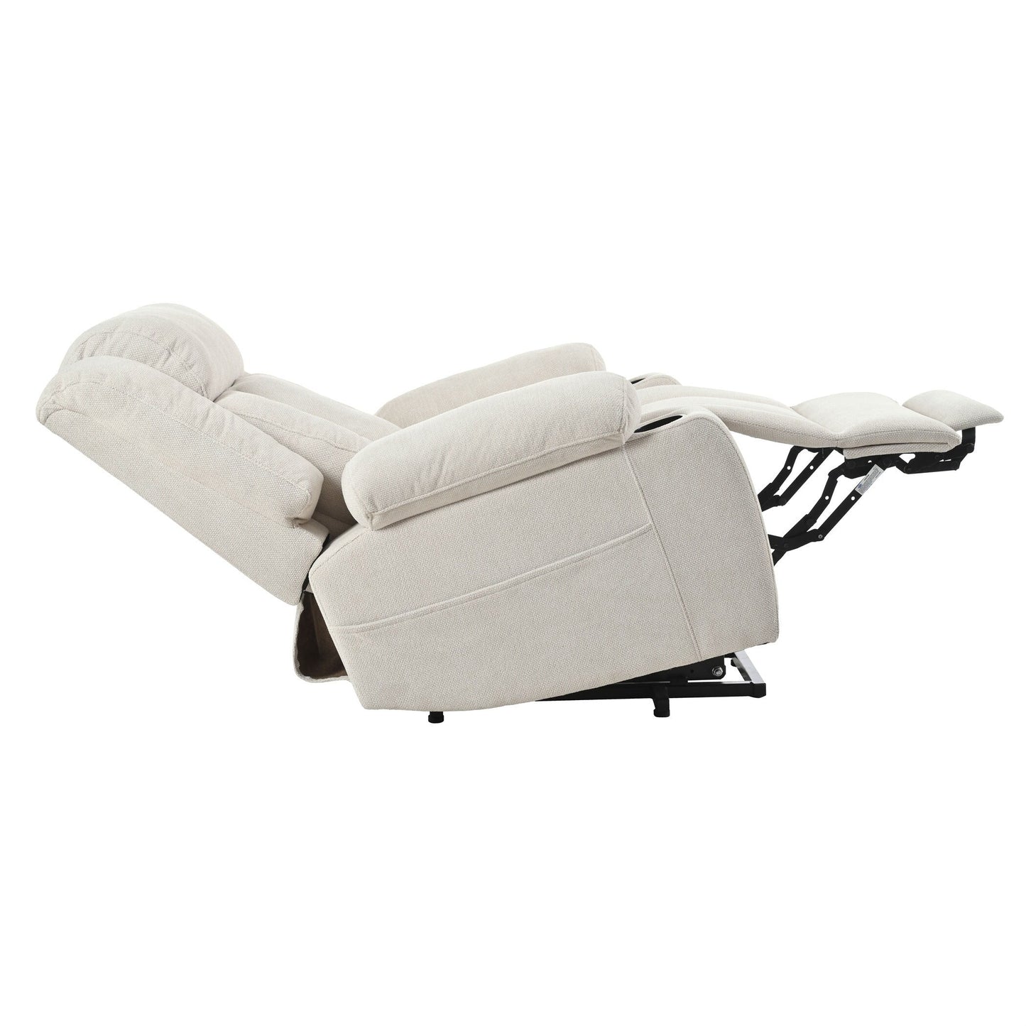 Fauteuil inclinable électrique en velours Snowflake avec repose-pieds allongé