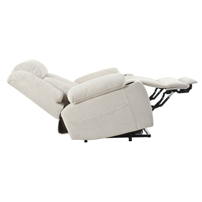 Fauteuil inclinable électrique en velours Snowflake avec repose-pieds allongé