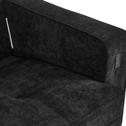 82,7 canapés pour le salon, canapés causeuse confortables, canapé causeuse en velours côtelé, montage facile avec port USB