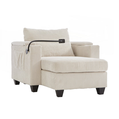 Canapé-lit en velours côtelé avec ports USB