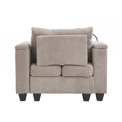 Canapé-lit en velours côtelé avec ports USB