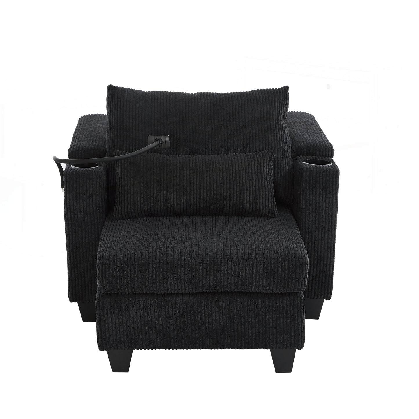 Canapé-lit en velours côtelé avec ports USB