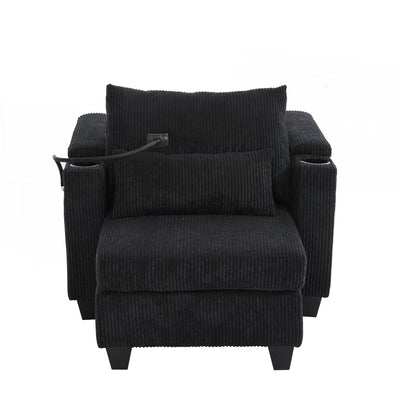 Canapé-lit en velours côtelé avec ports USB