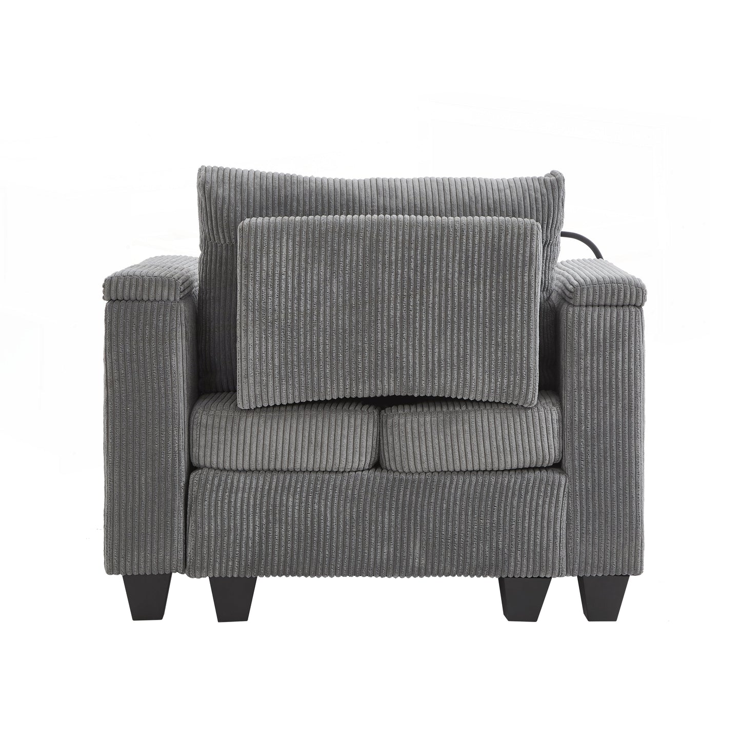 Canapé-lit en velours côtelé avec ports USB