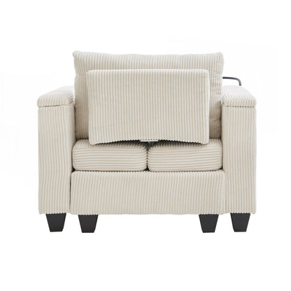 Canapé-lit en velours côtelé avec ports USB