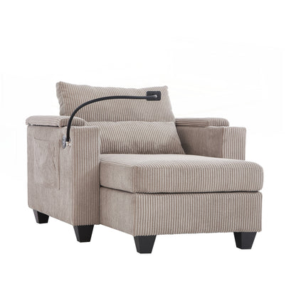 Canapé-lit en velours côtelé avec ports USB