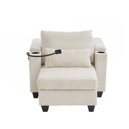 Canapé-lit en velours côtelé avec ports USB