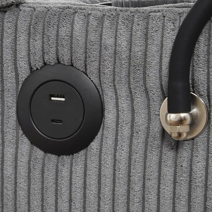 Canapé-lit en velours côtelé avec ports USB