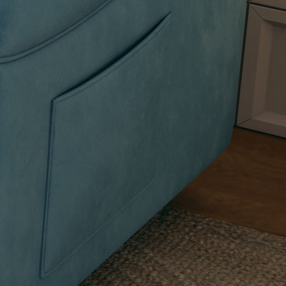 Présentation du canapé : Canapé-lit 54 pouces en velours bleu – Un bijou de salon à double usage avec option lit escamotable