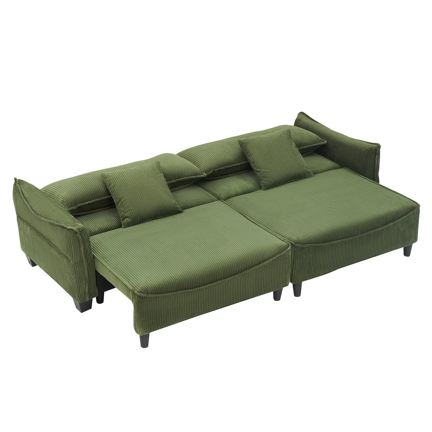 Le canapé peut être converti en canapé-lit avec deux coussins décoratifs