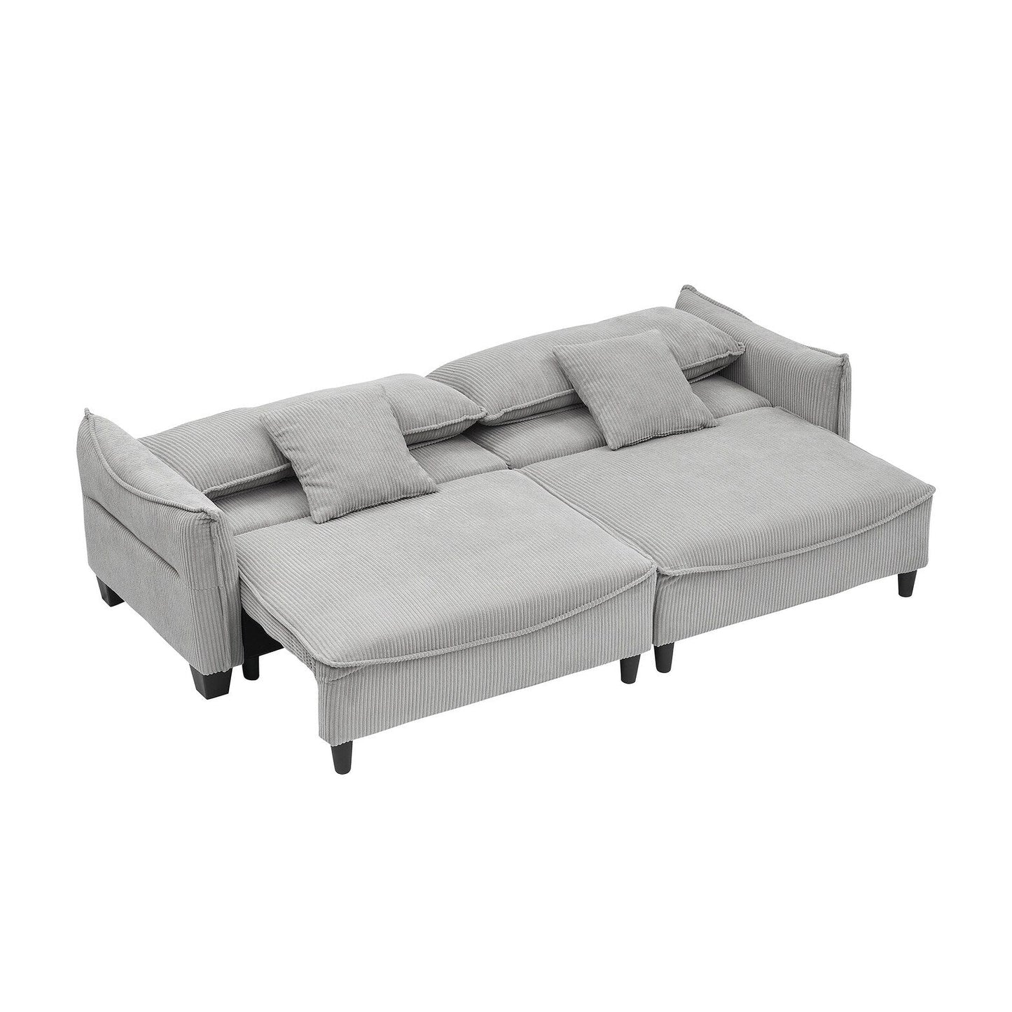 Le canapé peut être converti en canapé-lit avec deux coussins décoratifs