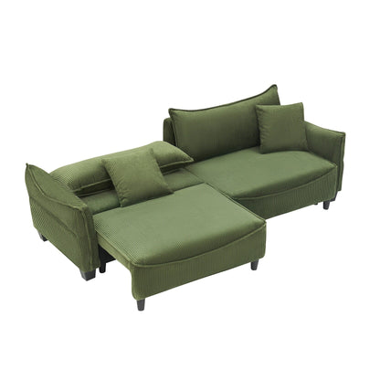 Le canapé peut être converti en canapé-lit avec deux coussins décoratifs