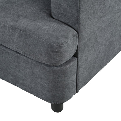 Canapé avec coussins de dossier et d'assise amovibles et 2 oreillers