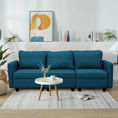 Canapé avec rangement, canapé rembourré avec tissu en lin moderne