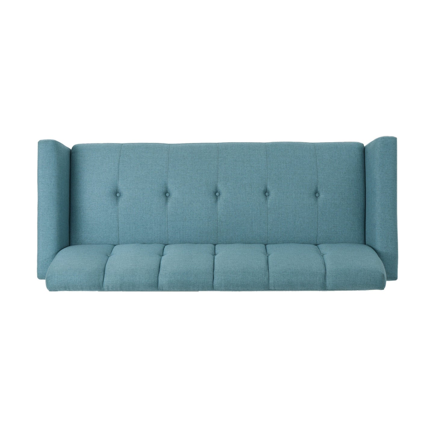Canapé 71 pouces, confortable et moderne, avec coussins en tissu bleu sarcelle capitonné