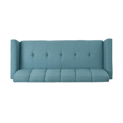 Canapé 71 pouces, confortable et moderne, avec coussins en tissu bleu sarcelle capitonné