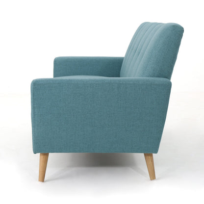 Canapé 71 pouces, confortable et moderne, avec coussins en tissu bleu sarcelle capitonné