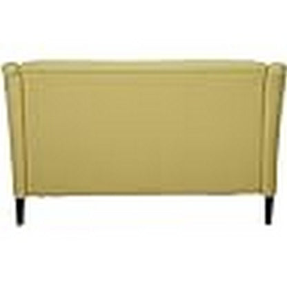 Canapé 2 places, accoudoirs évasés, 157 cm, vert clair, bois massif