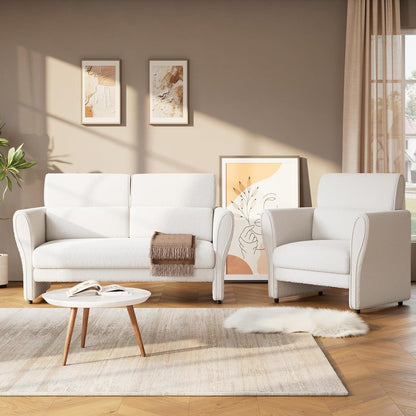 Canapé, fauteuil d'appoint moderne en boucle, fauteuil rembourré en peluche, fauteuil de salon confortable