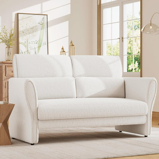 Canapé, fauteuil d'appoint moderne en boucle, fauteuil rembourré en peluche, fauteuil de salon confortable