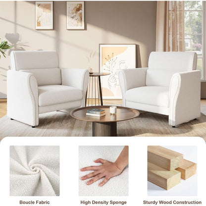 Canapé, fauteuil d'appoint moderne en boucle, fauteuil rembourré en peluche, fauteuil de salon confortable