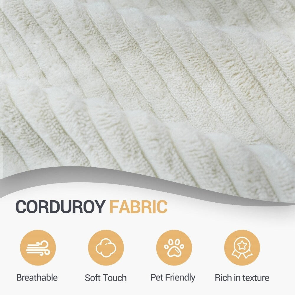 Canapé deux places en velours côtelé doux et moelleux