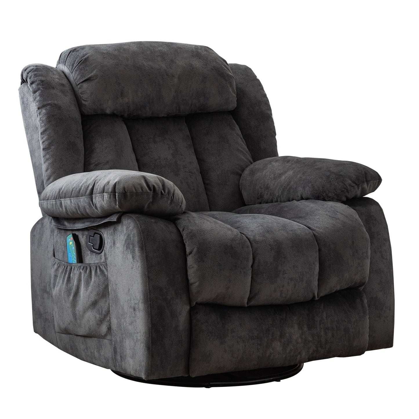 Fauteuil inclinable manuel en tissu doux avec masseur et chauffage