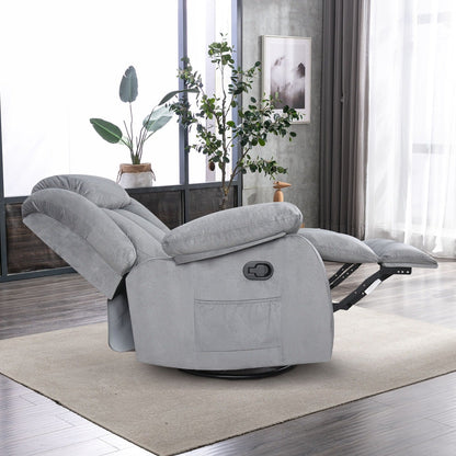Fauteuil inclinable manuel en tissu doux avec masseur et chauffage