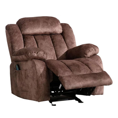 Fauteuil inclinable manuel en tissu doux avec masseur et chauffage