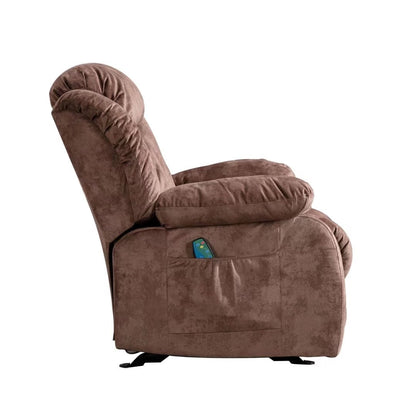 Fauteuil inclinable manuel en tissu doux avec masseur et chauffage