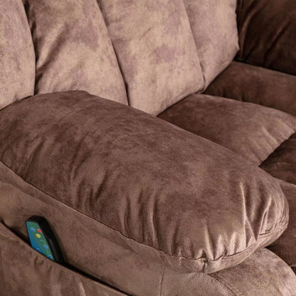 Fauteuil inclinable manuel en tissu doux avec masseur et chauffage