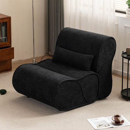 Fauteuil inclinable en velours moelleux, confortable et rembourré, idéal pour le salon, la chambre ou le bureau.