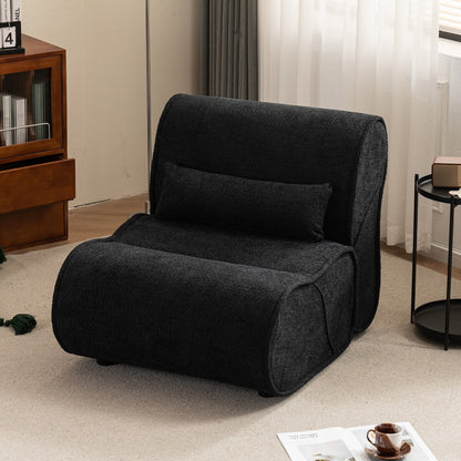 Fauteuil inclinable en velours moelleux, confortable et rembourré, idéal pour le salon, la chambre ou le bureau.