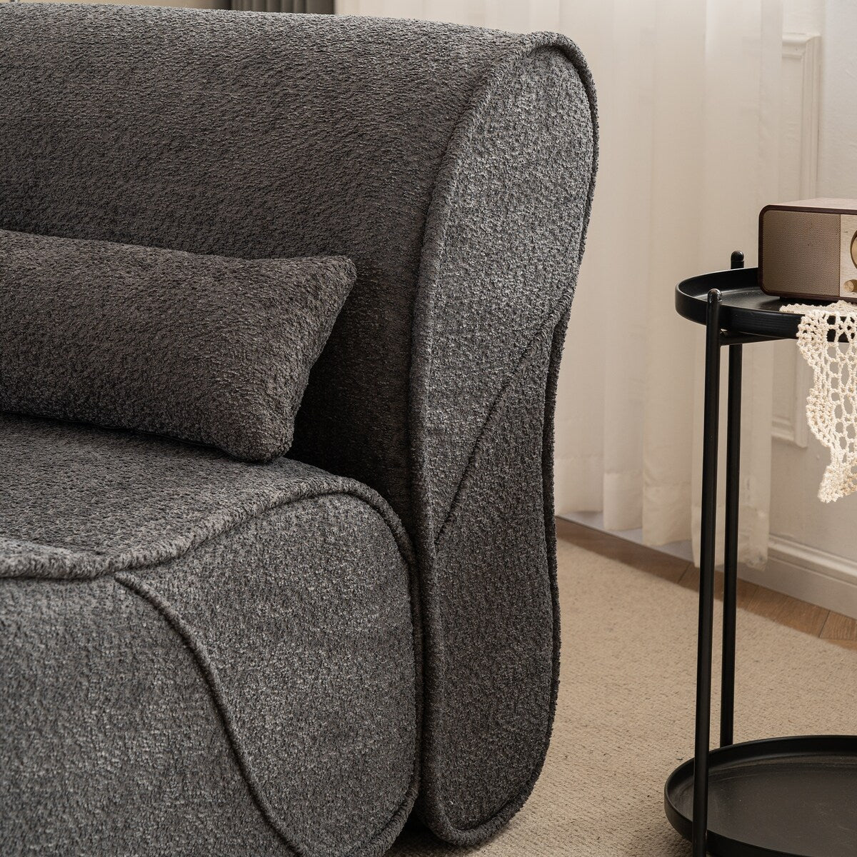 Fauteuil inclinable en velours moelleux, confortable et rembourré, idéal pour le salon, la chambre ou le bureau.