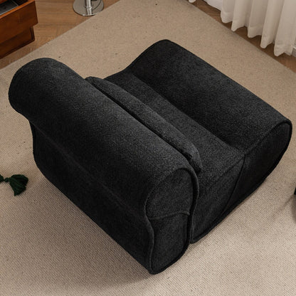 Fauteuil inclinable en velours moelleux, confortable et rembourré, idéal pour le salon, la chambre ou le bureau.