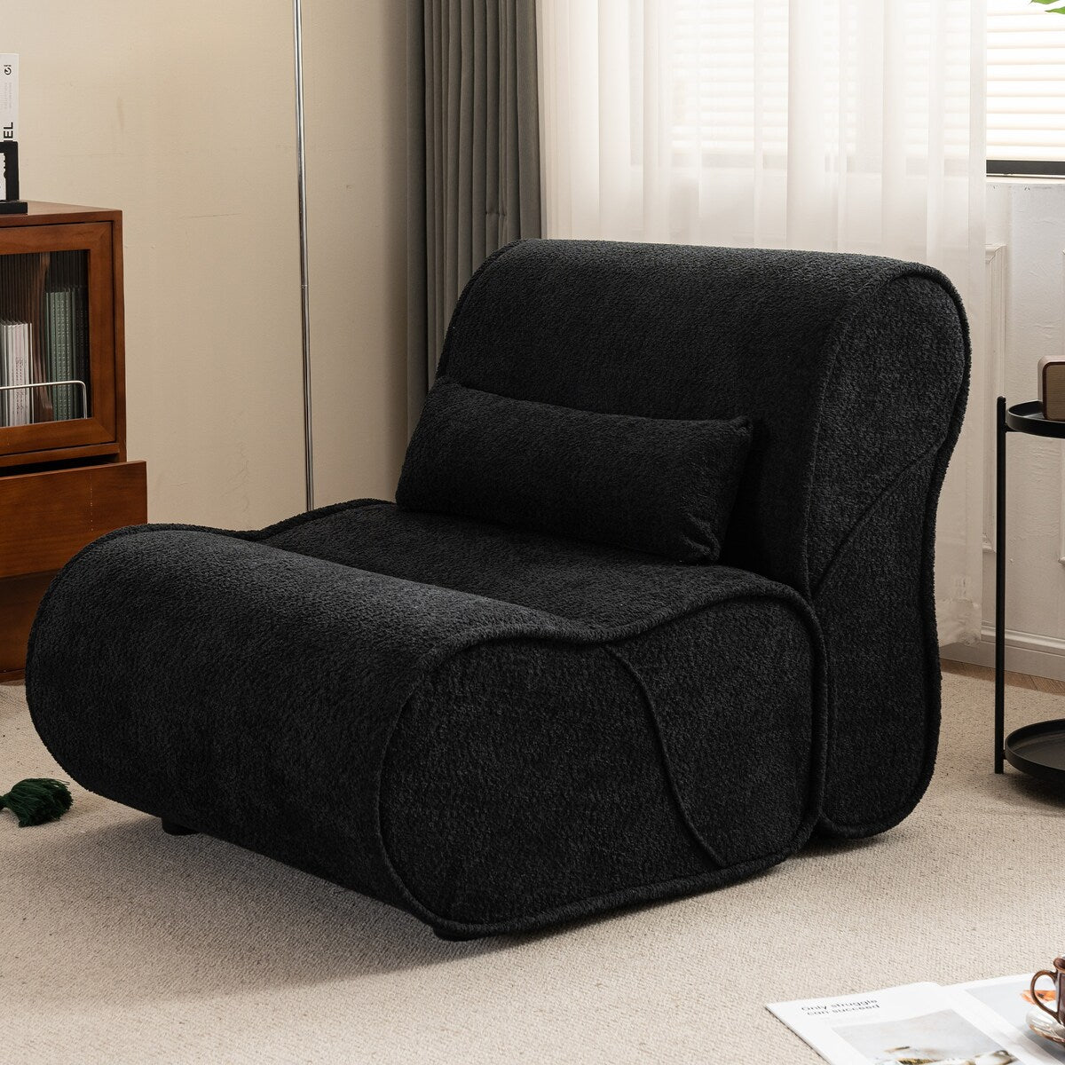 Fauteuil inclinable en velours moelleux, confortable et rembourré, idéal pour le salon, la chambre ou le bureau.