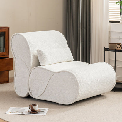 Fauteuil inclinable en velours moelleux, confortable et rembourré, idéal pour le salon, la chambre ou le bureau.