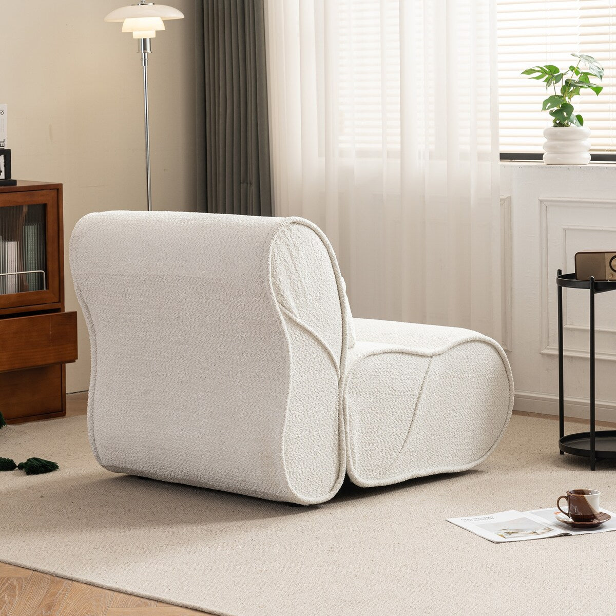 Fauteuil inclinable en velours moelleux, confortable et rembourré, idéal pour le salon, la chambre ou le bureau.