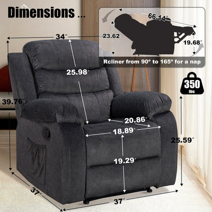 Fauteuil inclinable souple avec fonction massage et chauffage